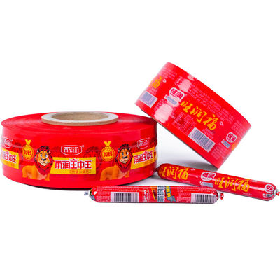 Druk op maat Wurst Hoes Plastic Rolls Instant Ham gerookt PVDC Dekking Bovenonder Thermische vorming