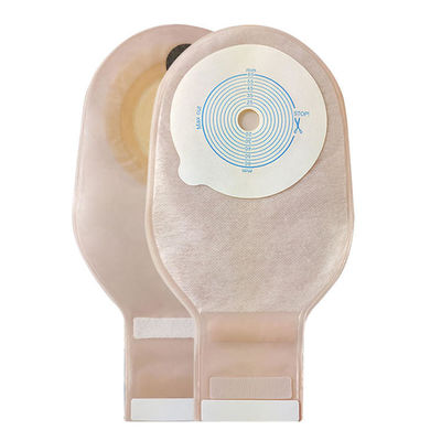 Medisch Eén stuk Ostomie zak Stoma zak Beige kleur Drainable 65mm Cut Eén stuk systeem Ostomie zak