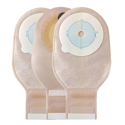 Medisch Eén stuk Ostomie zak Stoma zak Beige kleur Drainable 65mm Cut Eén stuk systeem Ostomie zak