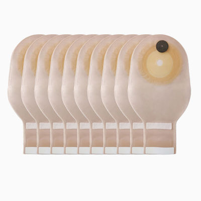 Medisch Eén stuk Ostomie zak Stoma zak Beige kleur Drainable 65mm Cut Eén stuk systeem Ostomie zak
