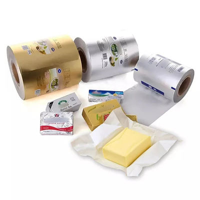 Op maat gemaakte laagtemperatuur gelamineerde hitteverzegeling Lack Aluminiumfolie Kaas Verpakking Verpakkingspapier Margarine Botter Verpakkingsfilm