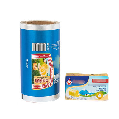 Op maat gemaakte laagtemperatuur gelamineerde hitteverzegeling Lack Aluminiumfolie Kaas Verpakking Verpakkingspapier Margarine Botter Verpakkingsfilm