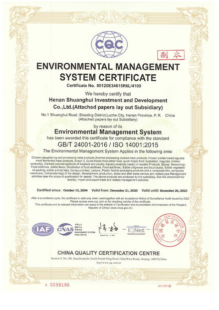 China Luohe Lianbang Chemical Co., Ltd. certificaten